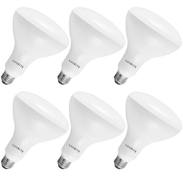 Luxrite BR40 LED Light Bulbs 14W (85W Equivalent) 1100LM 3000K Soft White Dimmable E26 Base 6-Pack LR31821-6PK - main